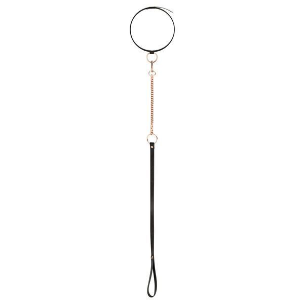 Нашийник з повідцем Rosy Gold - Collar with Leash - Black SX1199