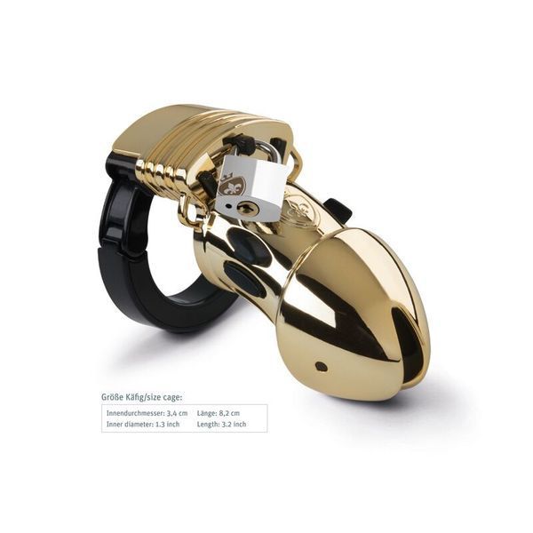 Клетка для члена с электростимуляцией Mystim Pubic Enemy No 1 - Gold Edition SO3809