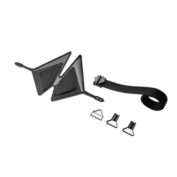 Маска на очі LOCKINK Vixen Blindfold, чорна, натуральна шкіра, регульований обсяг SX0855