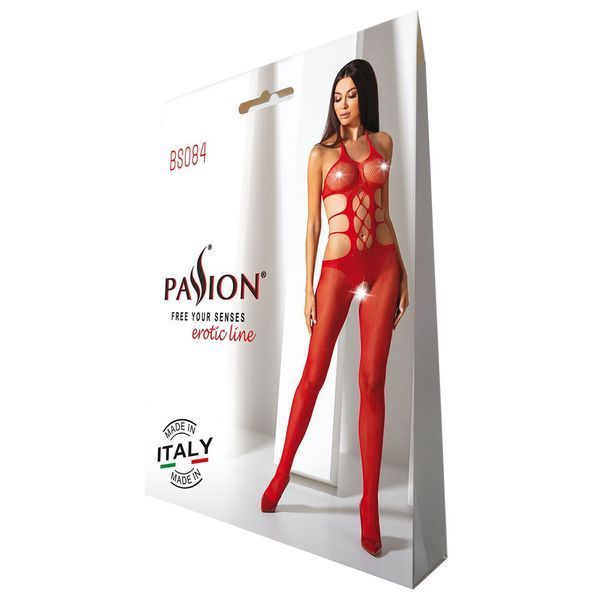 Еротичний бодістокінг Passion BS084 red SO4742