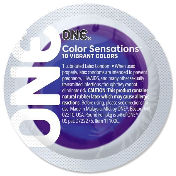 Презерватив ONE Color Sensations Struck by ONE, 1 шт, лавандово-сиреневый, гладкий, со смазкой SX0769
