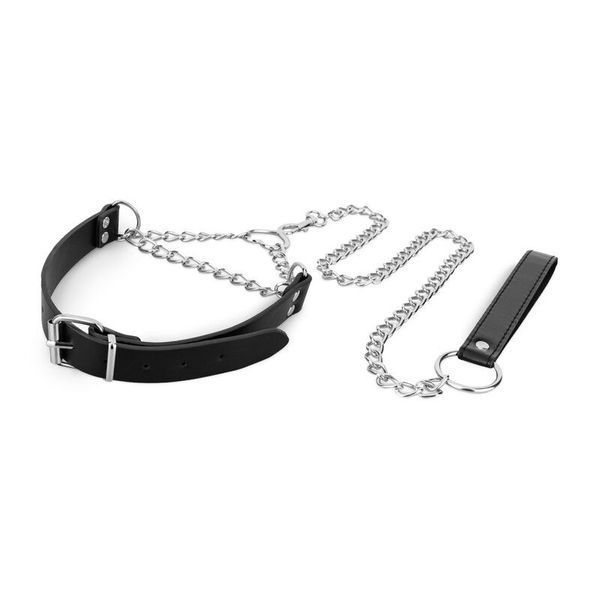 Ошейник с поводком Bedroom Fantasies: Collar with Chain - Silver SX2207