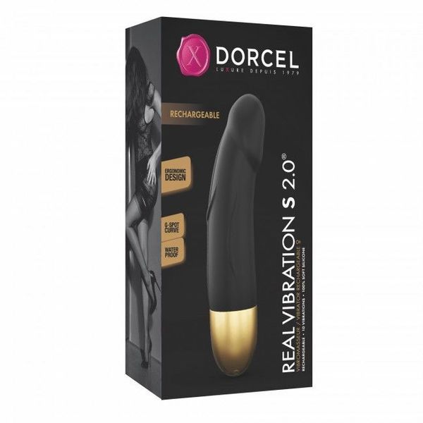 Вібратор Dorcel Real Vibration S Gold 2.0, діаметр 3,7см, перезаряджуваний, для точки G SO3565