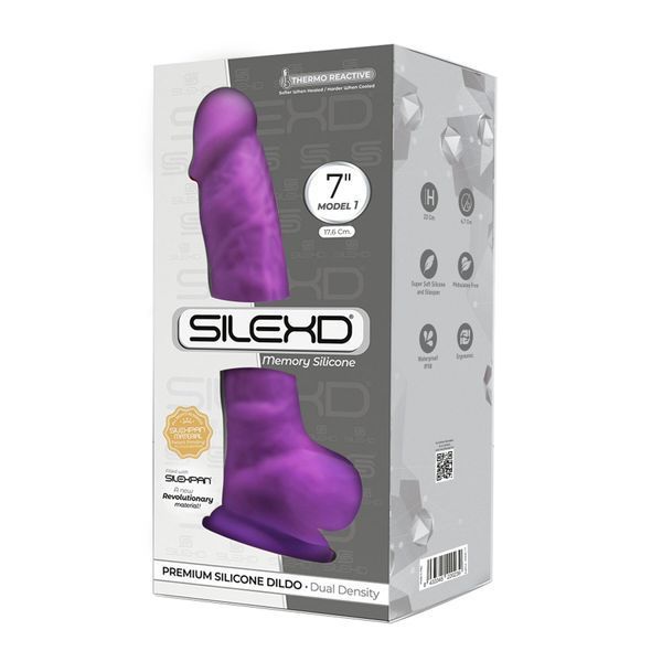 Фалоімітатор SilexD Johnny Purple (MODEL 1 size 7in), двошаровий, силікон+Silexpan, діаметр 3,8 см SO8210