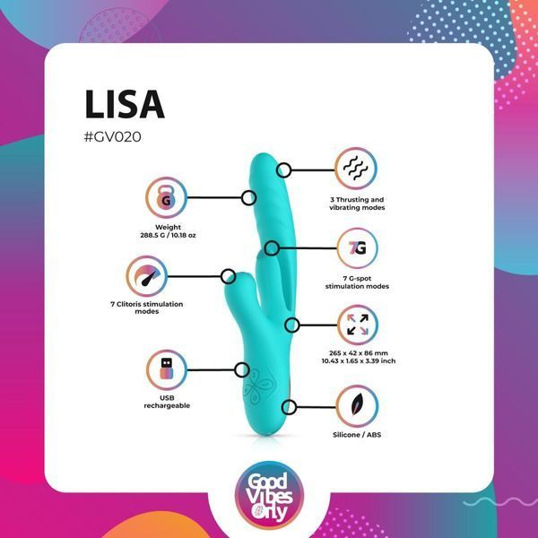 Вибратор-кролик Good Vibes Only - Lisa Thrusting Rabbit Vibrator with G-Spot Stimulator SX3066