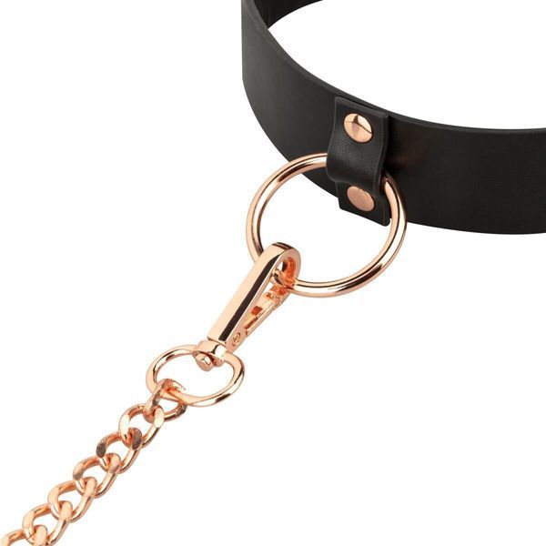 Нашийник з повідцем Rosy Gold - Collar with Leash - Black SX1199
