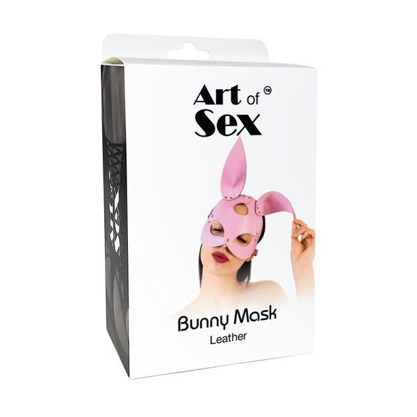 Шкіряна маска Зайчика Art of Sex - Bunny mask, колір Лавандовий SO9648