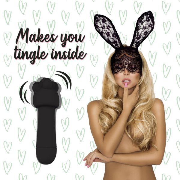 Мінівібратор FeelzToys Mister Bunny Black з двома насадками SO4438