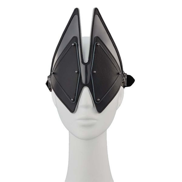 Маска на очі LOCKINK Vixen Blindfold, чорна, натуральна шкіра, регульований обсяг SX0855