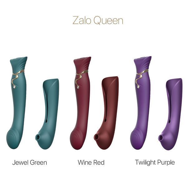 Смартвибратор 3в1 Zalo &mdash; Queen Set Wine Red, пульсирующая жемчужина и вакуум, кристалл Swarovski SO6662