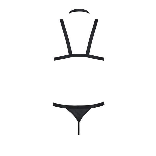Комплект чоловічої білизни зі стреп Passion 039 SET ANDREW S/M Black, стринги, шлейки SO7589