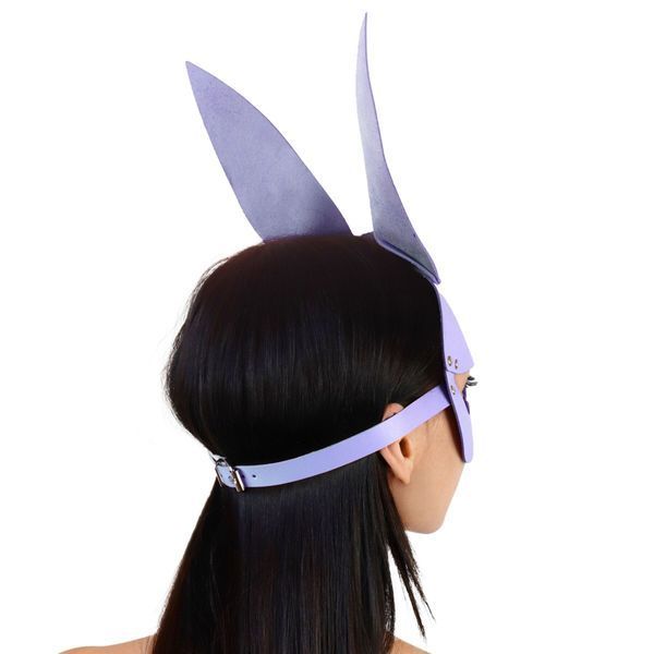 Шкіряна маска Зайчика Art of Sex - Bunny mask, колір Лавандовий SO9648