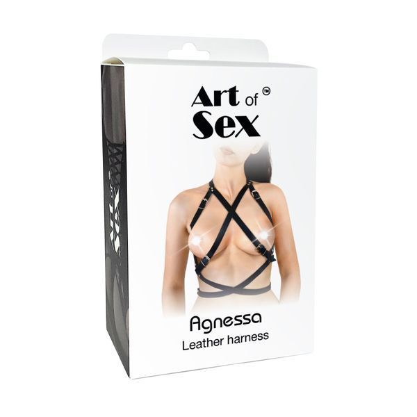 Портупея жіноча Art of Sex - Agnessa Leather harness, Чорний L-2XL SO8399