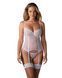 Корсет Obsessive Alissium corset & thong, M/L, гибкие косточки, открытая спина, стринги в комплекте SX0601 фото 1