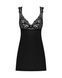 Сорочка бебі-дол з мереживом на грудях Obsessive Donna Dream babydoll XS/S Black, стрінги SO8630 фото 3