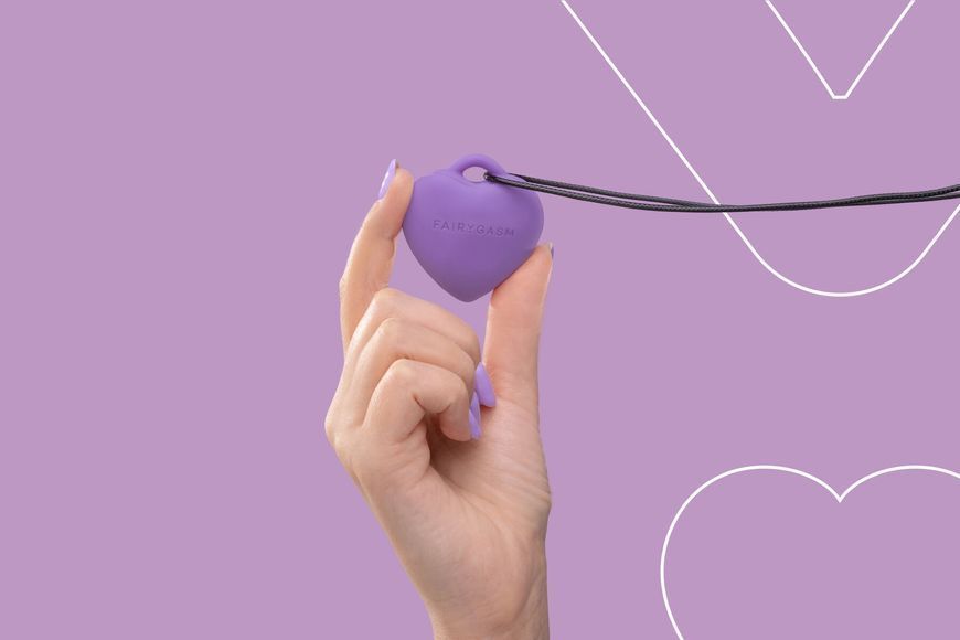 Мини-вибратор &laquo;Сердечко&raquo; FairyGasm PleasureStone violet, 9 режимов, на шнурке SX0646