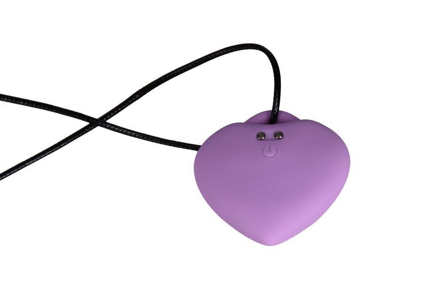 Мини-вибратор &laquo;Сердечко&raquo; FairyGasm PleasureStone violet, 9 режимов, на шнурке SX0646