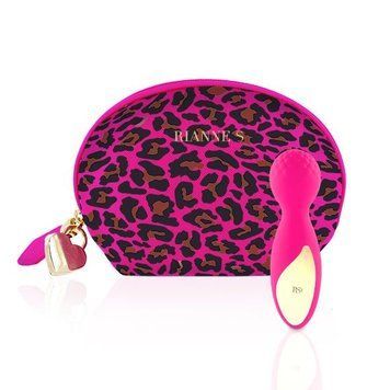 Мини-вибромассажер RIANNE S - Lovely Leopard Mini Wand Pink SO3886