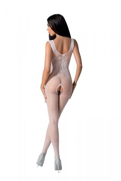 Бодістокінг з крилами Passion BS098 One Size, white, середня сітка, відкритий доступ SO8937