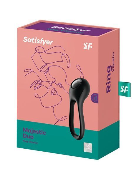 Ерекційне кільце з вібрацією Satisfyer Majestic Duo для члена та мошонки SO5546