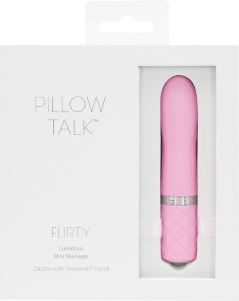 Розкішний вібратор PILLOW TALK - Flirty Pink з кристалом Swarovski, гнучка головка SO2725