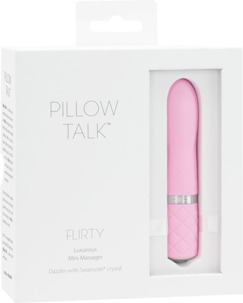 Розкішний вібратор PILLOW TALK - Flirty Pink з кристалом Swarovski, гнучка головка SO2725
