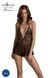 Боди Passion LEAFA BODY black S/M, на завязках, мягкая чашка, низ в виде шортиков SX0501 фото 1