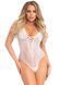 Кружевное боди Leg Avenue Floral lace thong teddy White, шнуровка на груди, one size SO7963 фото 1