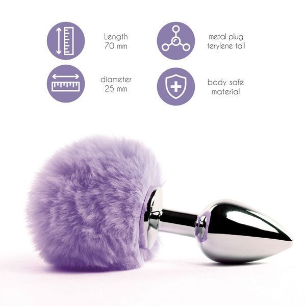 Анальна пробка FeelzToys - Bunny Tails Butt Plug Purple SO5062