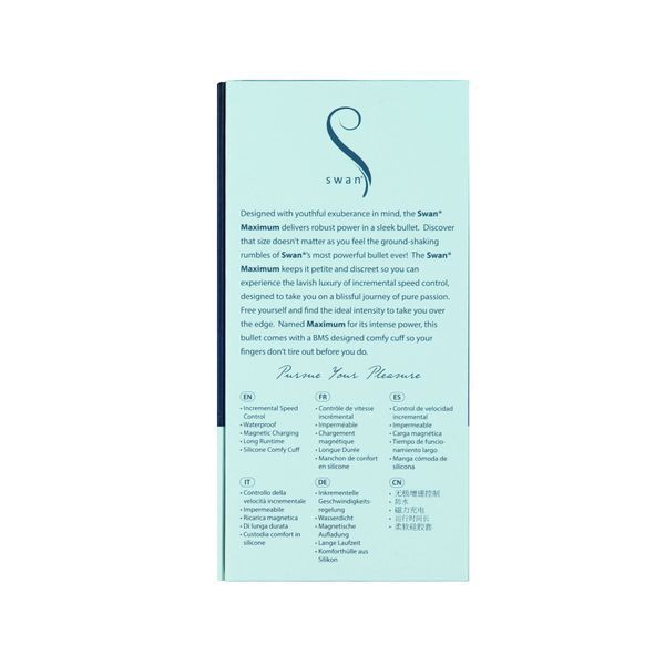 Віброкуля Swan Maximum + Comfy Cuff Blue, суперпотужна, різна інтенсивність, силіконова манжета SO8903
