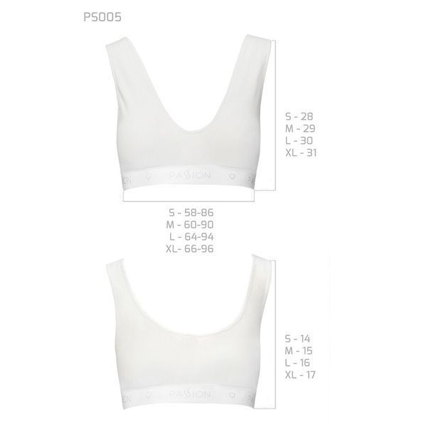 Спортивний топ з еластичної бавовни Passion PS005 TOP M, white SO4228