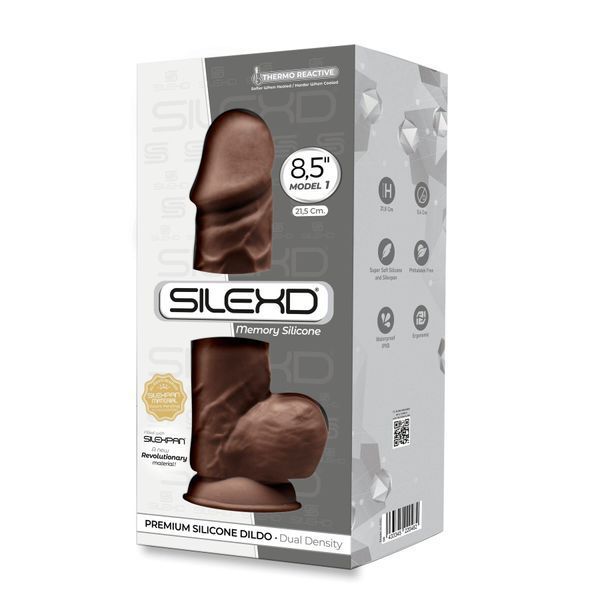 Фалоімітатор SilexD Norman Brown (MODEL 4 size 8.5in), двошаровий, силікон + Silexpan, діаметр 5 см SO9924