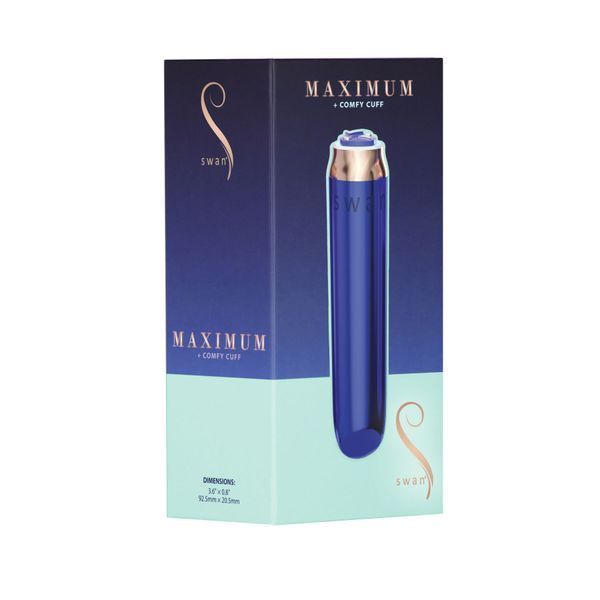 Віброкуля Swan Maximum + Comfy Cuff Blue, суперпотужна, різна інтенсивність, силіконова манжета SO8903