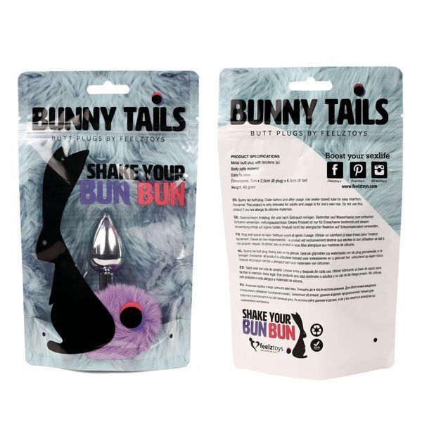 Анальна пробка FeelzToys - Bunny Tails Butt Plug Purple SO5062