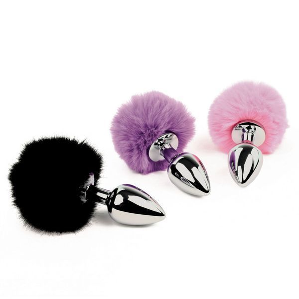 Анальна пробка FeelzToys - Bunny Tails Butt Plug Purple SO5062