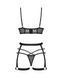 Комплект Obsessive Blomentis 3-pcs set, XL/2XL, мягкий лиф, стринги со стрепами, пояс с гартерами SX1035 фото 4