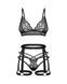 Комплект Obsessive Blomentis 3-pcs set, XL/2XL, мягкий лиф, стринги со стрепами, пояс с гартерами SX1035 фото 3