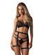 Комплект Obsessive Blomentis 3-pcs set, XL/2XL, мягкий лиф, стринги со стрепами, пояс с гартерами SX1035 фото 1