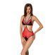 Полупрозрачное боди с кружевом Passion PEONIA BODY L/XL red SO8460 фото 1
