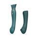 Смартвибратор 3в1 Zalo &mdash; Queen Set Jewel Green, пульсирующая жемчужина и вакуум, кристалл Swarovski SO6663 фото 1
