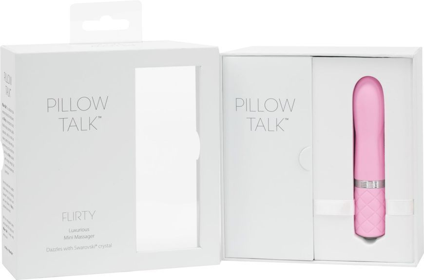 Розкішний вібратор PILLOW TALK - Flirty Pink з кристалом Swarovski, гнучка головка SO2725