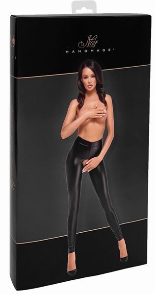 Легінси Noir Handmade F304 Taboo, 3XL, black, під латекс, відкриті сідниці та промежина SX0266