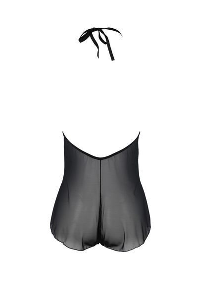 Боди Passion LEAFA BODY black, XXL/XXXL на завязках, мягкая чашка, низ в виде шортиков SX0502
