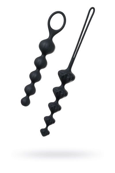 Набір анальних намистин Satisfyer Beads Black, силікон, макс. діаметр 3,3 см та 3,5 см SO2740