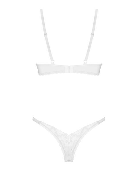 Комплект Obsessive Alissium 2-pcs set, XS/S, мереживо, ліф з м&rsquo;якою чашкою, трусики танга SX0603
