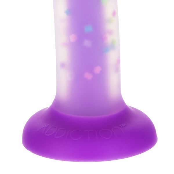 Фалоімітатор, що світиться в темряві, ADDICTION Rave 8&Prime;, Glow in the Dark Dildo Purple Confetti, 20,3 см SX1301