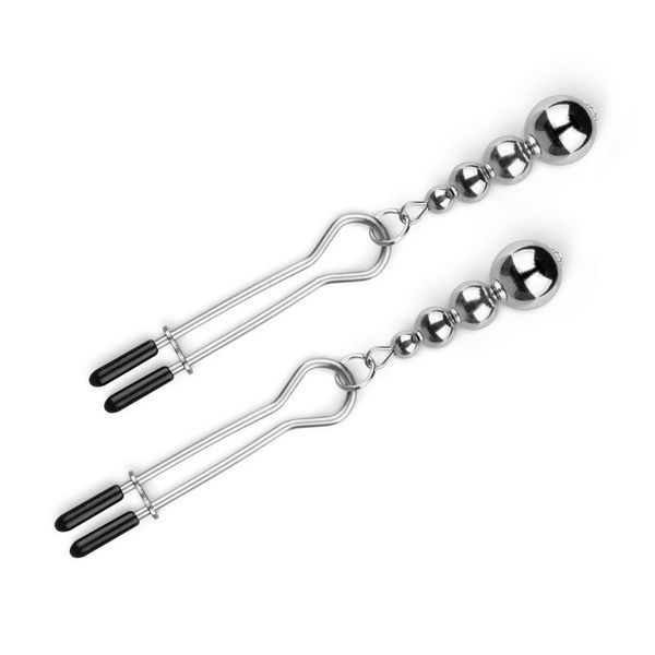 Затискачі для сосків Bedroom Fantasies: Nipple Clamps with Beaded Chain - Silver SX2209