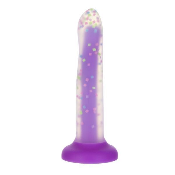 Фалоімітатор, що світиться в темряві, ADDICTION Rave 8&Prime;, Glow in the Dark Dildo Purple Confetti, 20,3 см SX1301