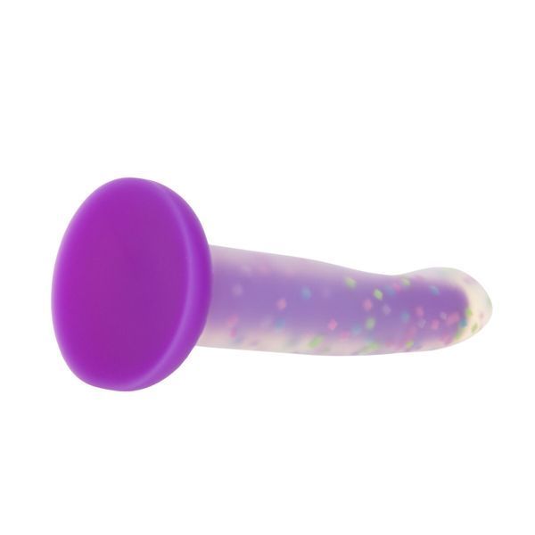 Фалоімітатор, що світиться в темряві, ADDICTION Rave 8&Prime;, Glow in the Dark Dildo Purple Confetti, 20,3 см SX1301