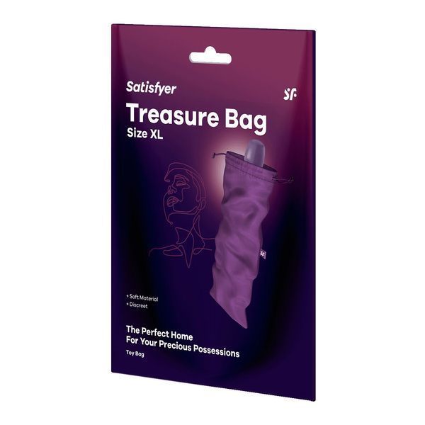 Мешочек для секс-игрушек Satisfyer Treasure Bag XL, фиолетовый, на шнурке SX0553